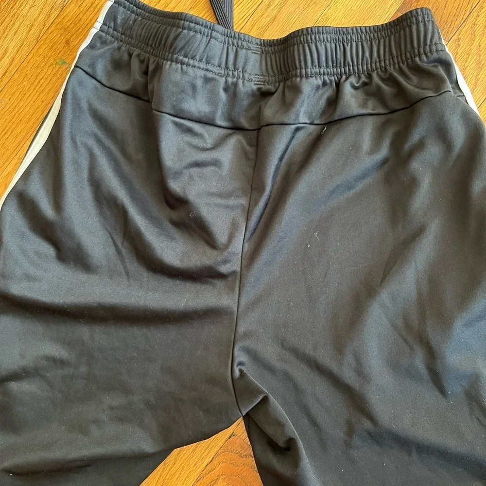 Adidas Black Joggers with White Stripes